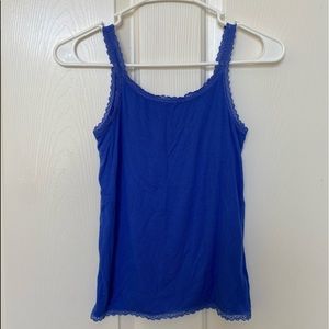 bright blue tank top!